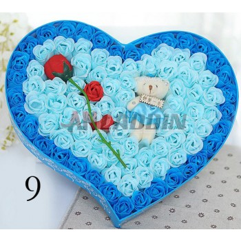 Heart-shaped gift box of roses