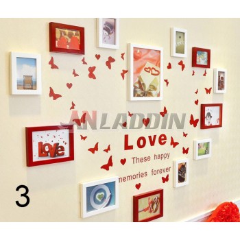 Heart-shaped Wooden Picture Frames Set