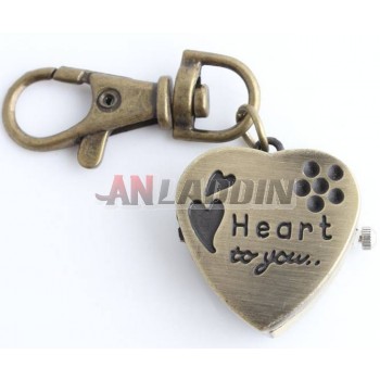 Heart series keychain watch