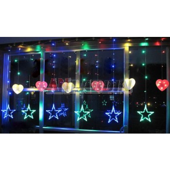 Hearts and Stars LED holiday lights