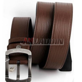 High-end Leather wide men's belt 