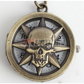 Hollow skull series necklace watch