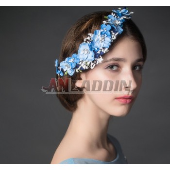 Honeymoon bride blue flowers hair accessories