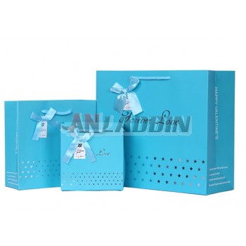 Korean style blue paper gift bag