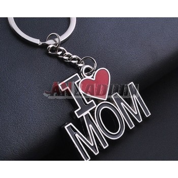 l love mom zinc alloy keychain