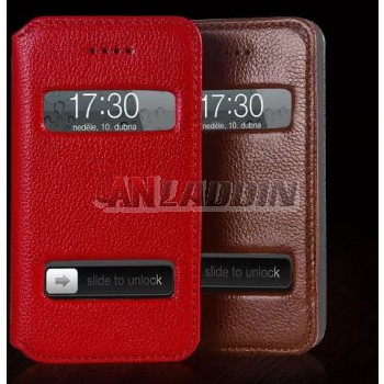 Leather Case with window for iPhone 4 / 4s