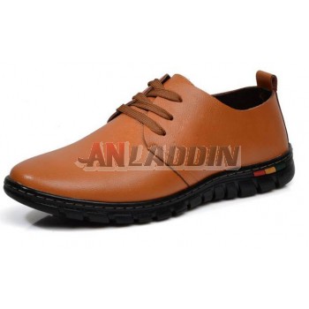 Men's casual lacing leather shoes