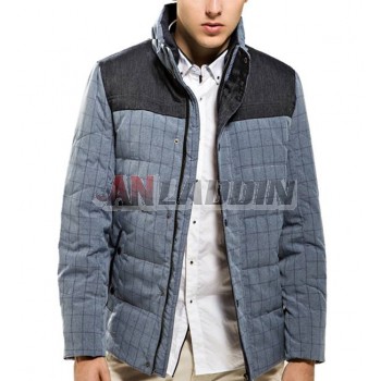 Men's new short style gray down jacket