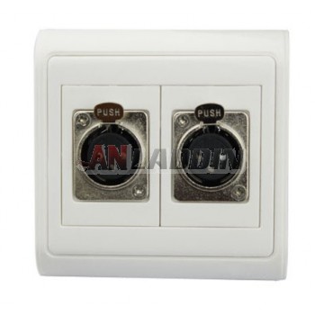 Microphone dual-port panel / Wall Plate White