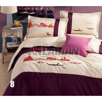 Minimalist 4pcs pure cotton bedding sheet set