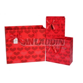 Minimalist style red gift bag