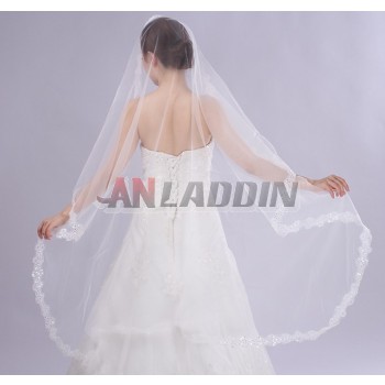 Minimalist white bridal veil