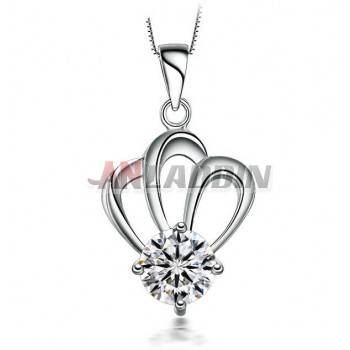 Ms. Silver Crown Crystal Pendant