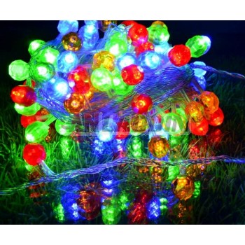Multi-faceted ball LED holiday lights