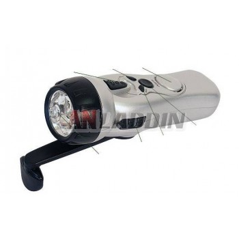 Multifunctional Crank Dynamo LED Flashlight