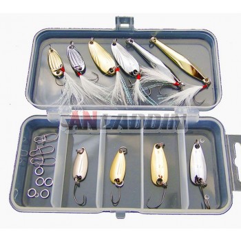 Multiple sequins fishing lure set with storage box