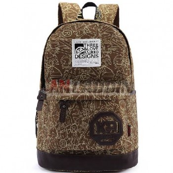 Newest bag shoulder high school students Canvas bag Computer backpack