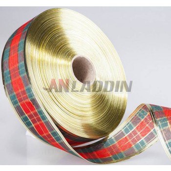 Plaid Christmas decoration colored ribbons