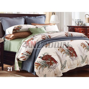 Plants and flowers cotton satin series 4pcs bedding sheet set