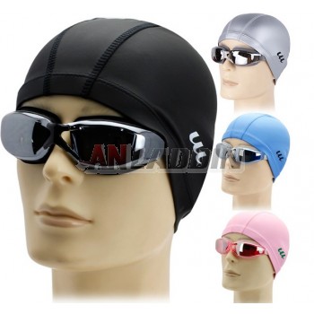 PU waterproof swimming cap + diopter swimming goggles