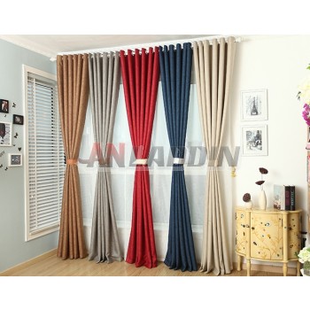 Pure color minimalist linen curtains