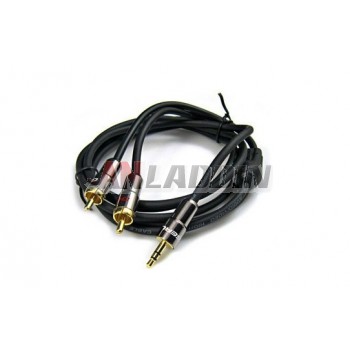 Q-565A 3.5mm audio cable / 1 to 2 amplifier speaker cable