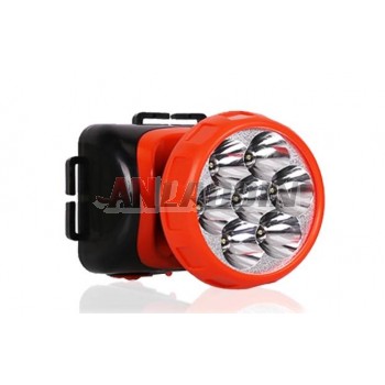 Red 500 mA Rechargeable 7 LED Headlamp