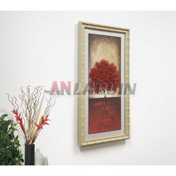 Red tree oil painting