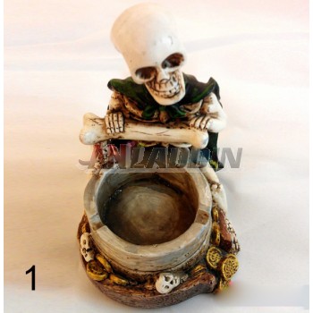 Resin personality skeletons ashtray