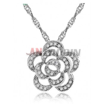 Romantic rose Sterling Silver Necklace