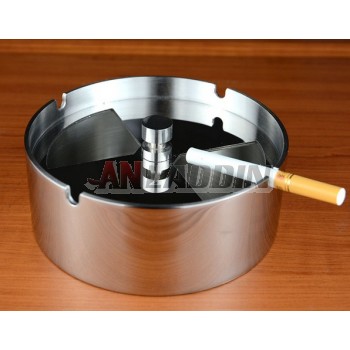 Rotary stainless steel round ashtray