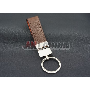 Rotatable leather keychain