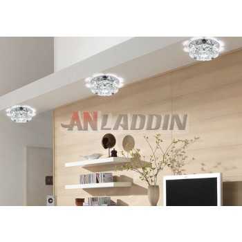 Round Multicolor Crystal 3W LED ceiling lights