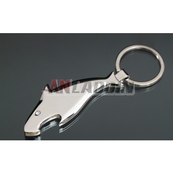 Shark bottle opener keychain