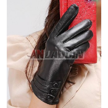Sheep leather keep warm winter gloves