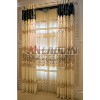 Simple modern elegant embroidered curtains