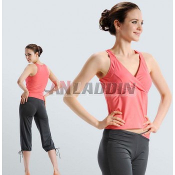 Sleeveless summer dancing yoga clothes suit