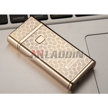 Small Plaid electric arc USB charging windproof lighter