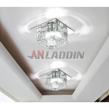 Square Multicolor Crystal 3W LED ceiling lights