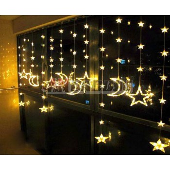 Stars and moon curtains 184 LED holiday lights