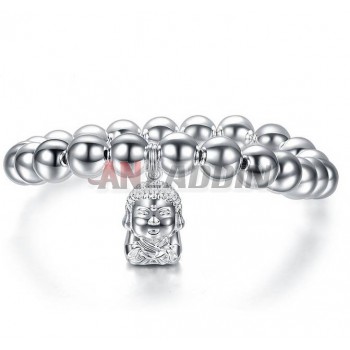 Sterling silver beads Buddha bracelet