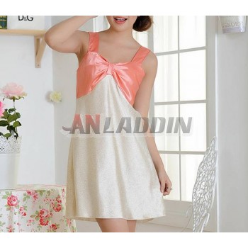Summer emulation silk nightgown