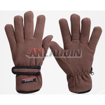 Thickened plush cycling gloves
