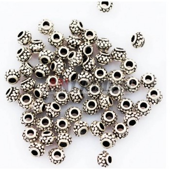Titanium silver hollow out 5mm bead