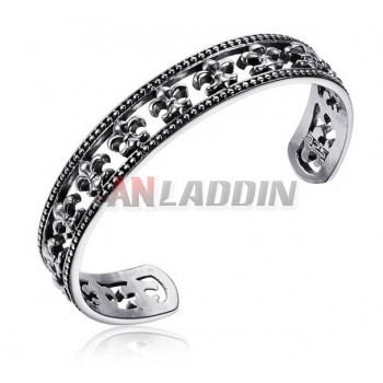 Titanium silver restoring ancient ways men wide bracelet