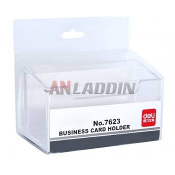 Transparent plastic business card holder