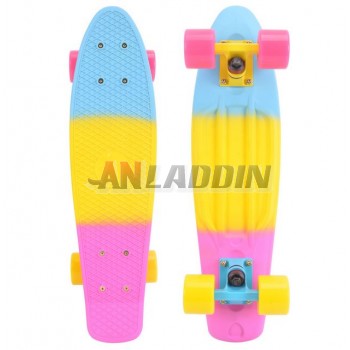 tricolor four wheels fish skateboard
