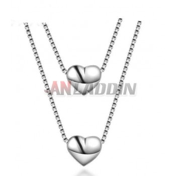 Two loving hearts Sterling Silver necklace