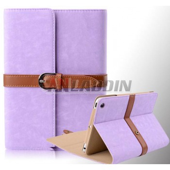 ultrathin leather case with belt buckle for ipad mini 1 2
