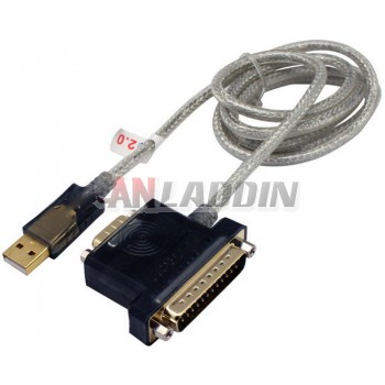 USB2.0 to DB9-pin serial cable + DB25-pin serial cable / compatible RS232 interface cable